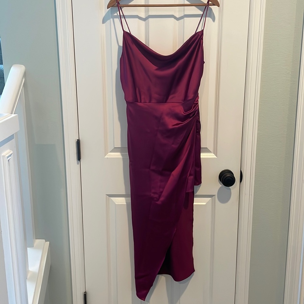 Zara high low magenta dress XS NEW WITH TAGS